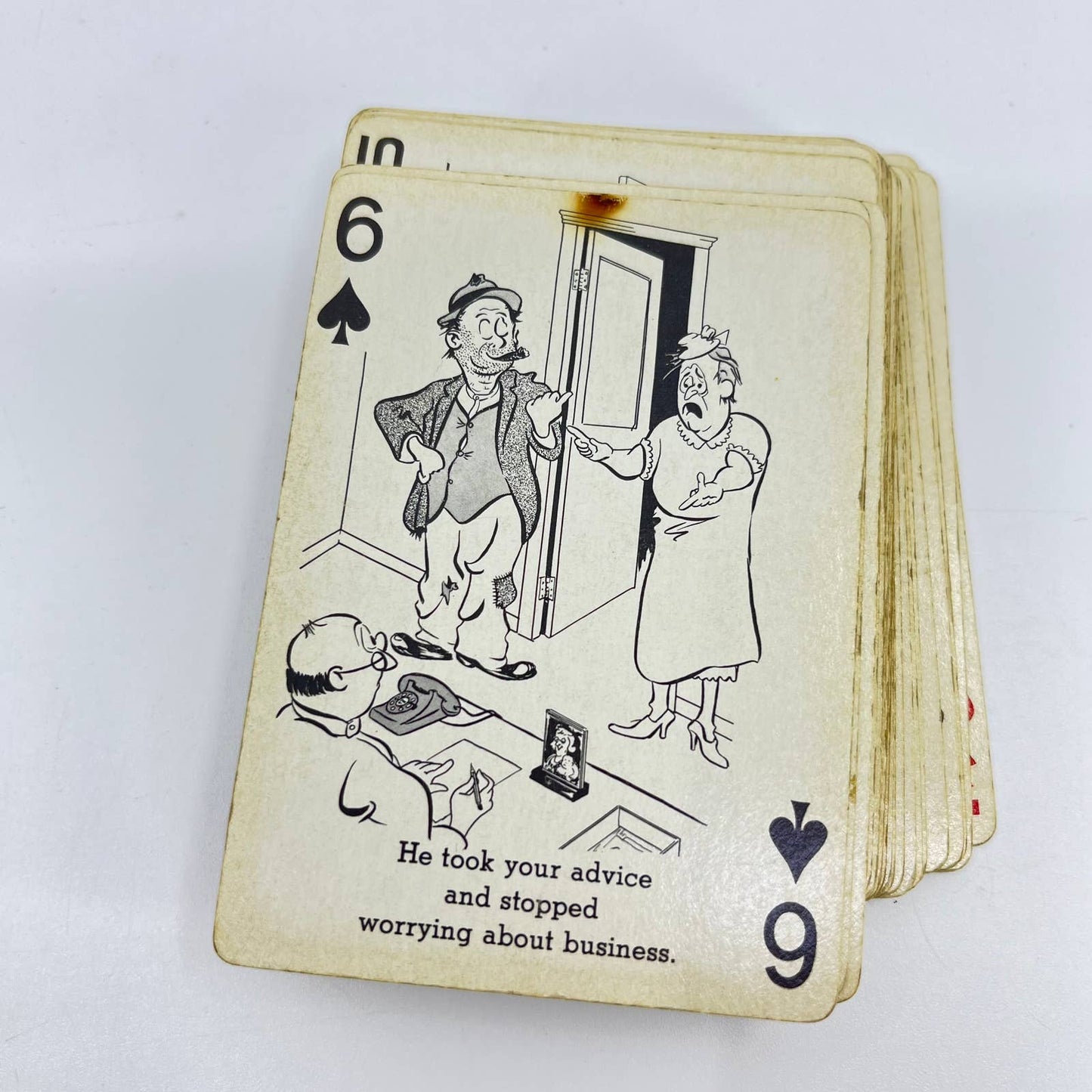 1950s Mid Century "Cheer-Up" Playing Cards Cartoons on Cards Complete Set TE3