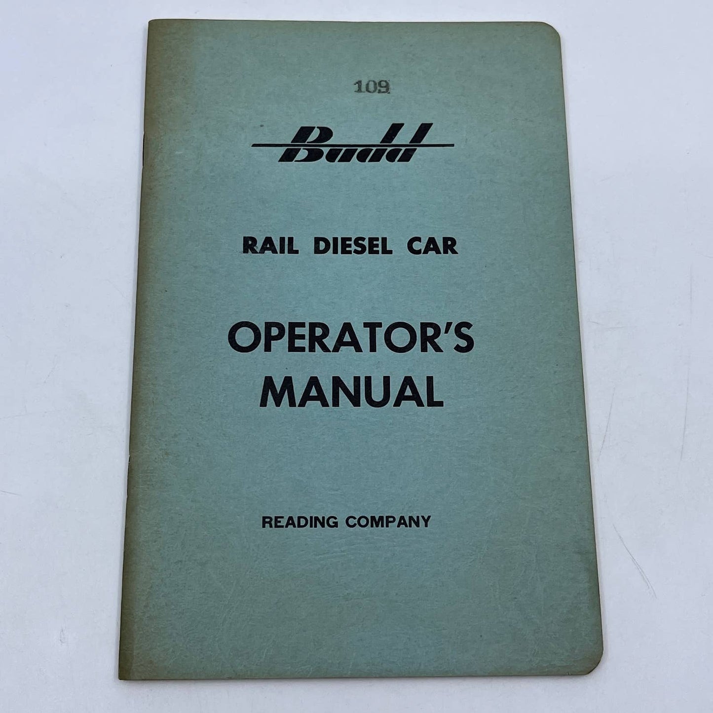 1962 Budd Rail Diesel Car Operator's Manual Reading Railroad Company TG6