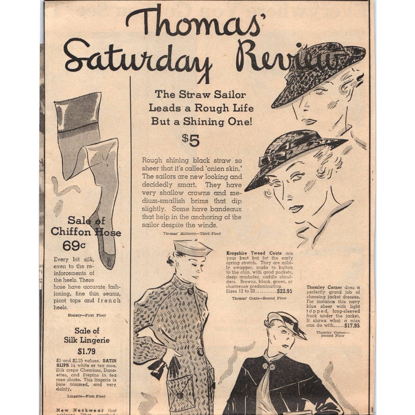 1935 Journal Newspaper Ad John W. Thomas Store Sale Nicollet Minneapolis FL5-2