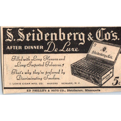 1935 Mpls Journal Newspaper Ad S. Seidenberg & Co After Dinner Cigars FL5-6