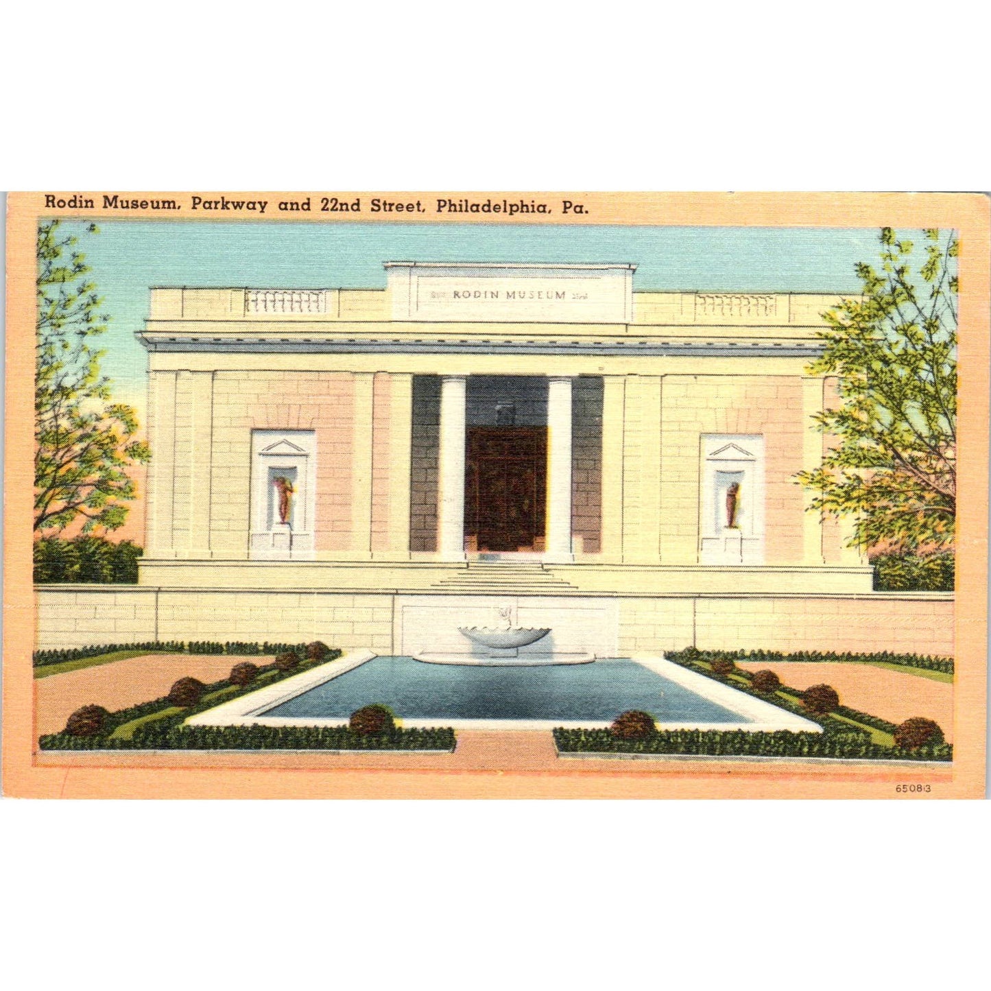 Vintage Postcard Rodin Museum Parkway and 22nd Street Philadelphia PA TI1-1