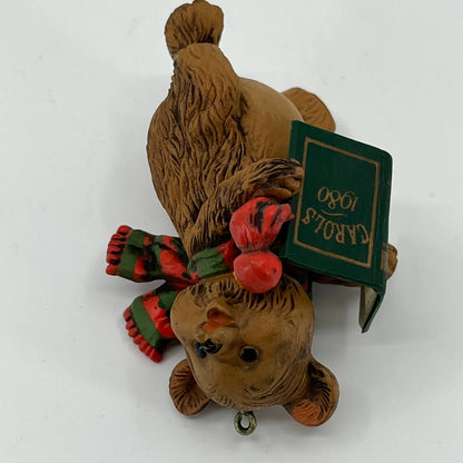 Hallmark Tree Trimmer Christmas Ornament 1980 Keepsake Caroling Bear IN BOX TB4