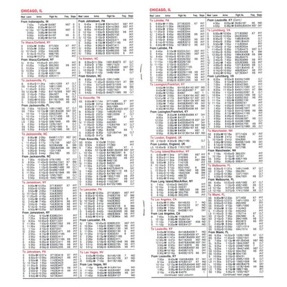 1991 US Air Airline City Timetable Chicago O'Hare and Midway SE4