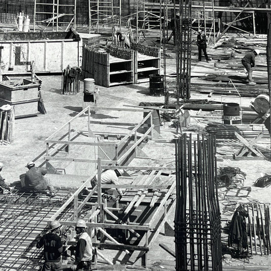 Vtg Original B&W Photo Construction Site Rebar Industrial RA Kennedy 11x14 FL4-1