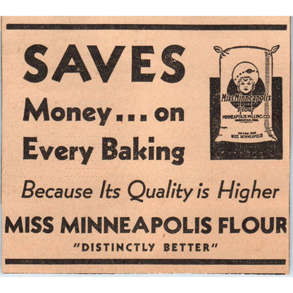 1935 Minneapolis Journal Newspaper Ad Miss Minneapolis Flour FL5-5