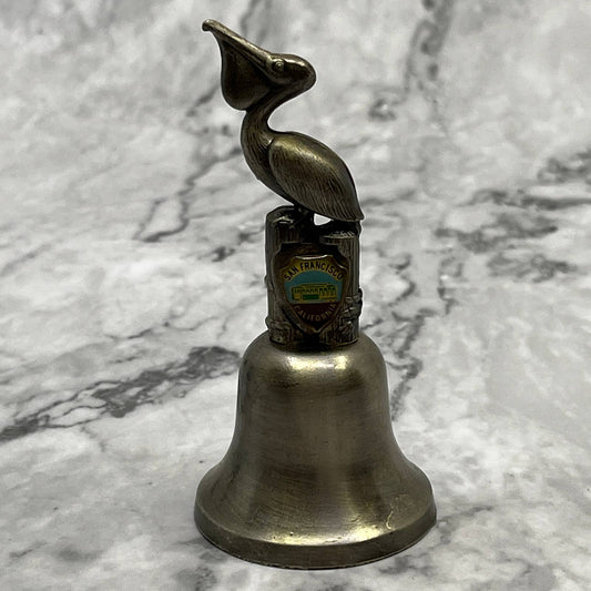 Vintage San Francisco Souvenir Metal Bell Pelican No Clapper 3.5" SA2