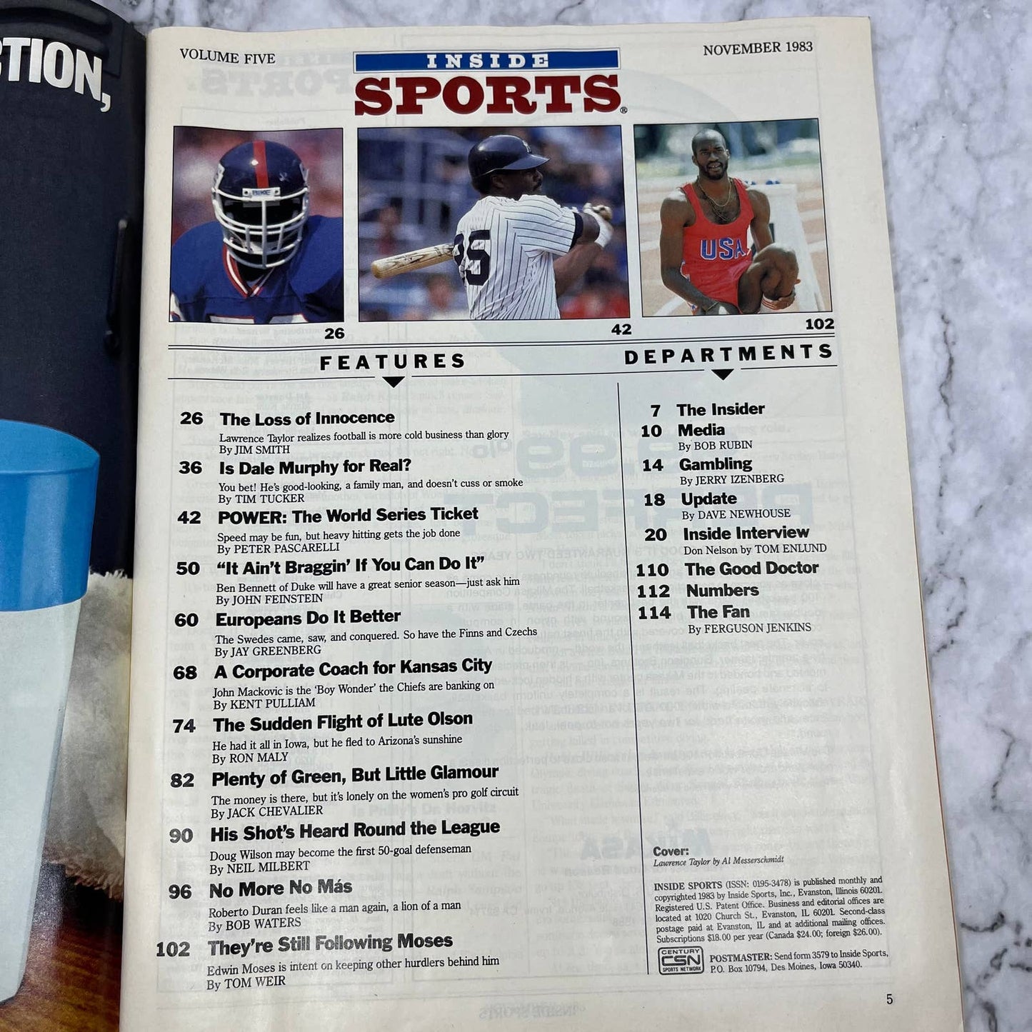 Rare Lawrence Taylor Inside Sports Magazine Nov 1983 New York Giants TJ3