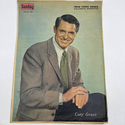 1958 CAREY GRANT Sunday New York News Coloroto Magazine Cover Only FL4