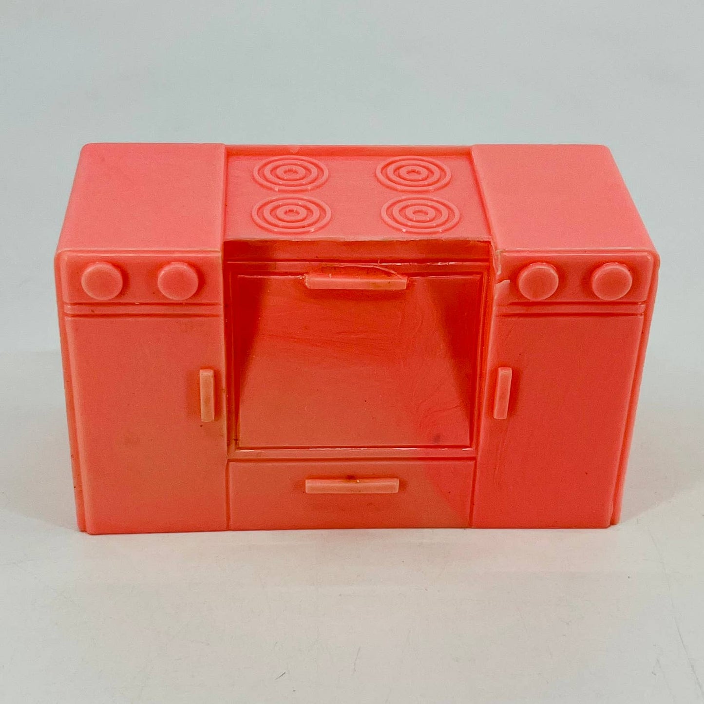 1950s MCM Dollhouse Furniture Celluloid Pink Kitchen Oven Stove TD6