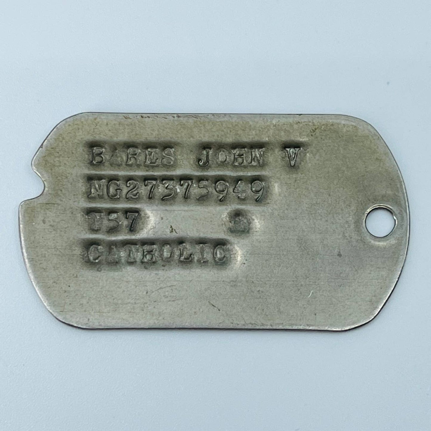 Original Early WWII Army Dog Tag 1943 Walter H. Hedin Bock, MN SB3