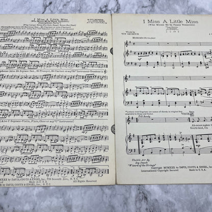 1930 I Miss A Little Miss (Who Misses Me In Sunny Tennessee) Sheet Music V41-1