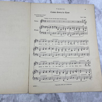 1916 Sheet Music Come Down to Kew - for Voice and Piano Carl Deis TH1
