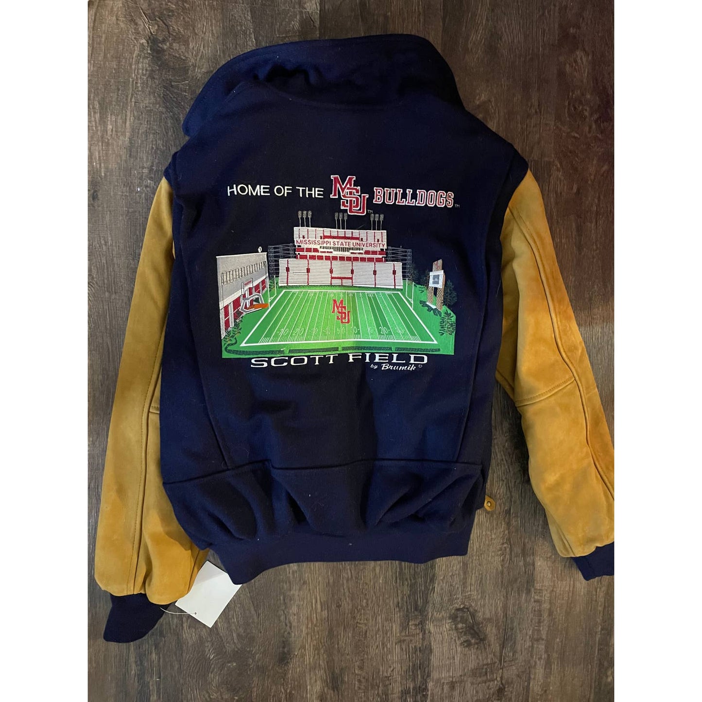 Vintage MSU Mississippi State Bulldogs Leather Varsity Jacket Coat Medium NEW
