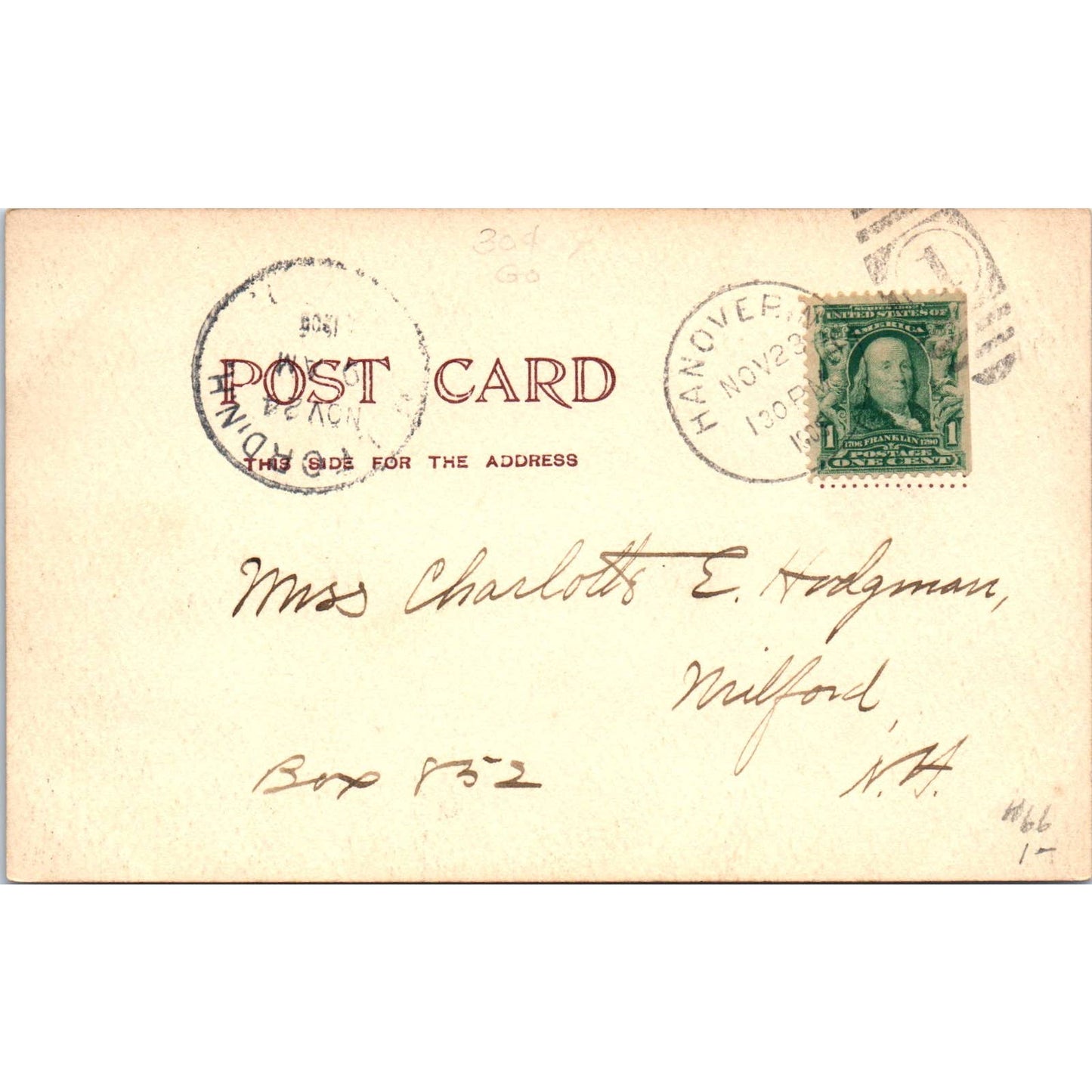 Chapel Hanover 1906 RPPC Original Postcard TK1-20