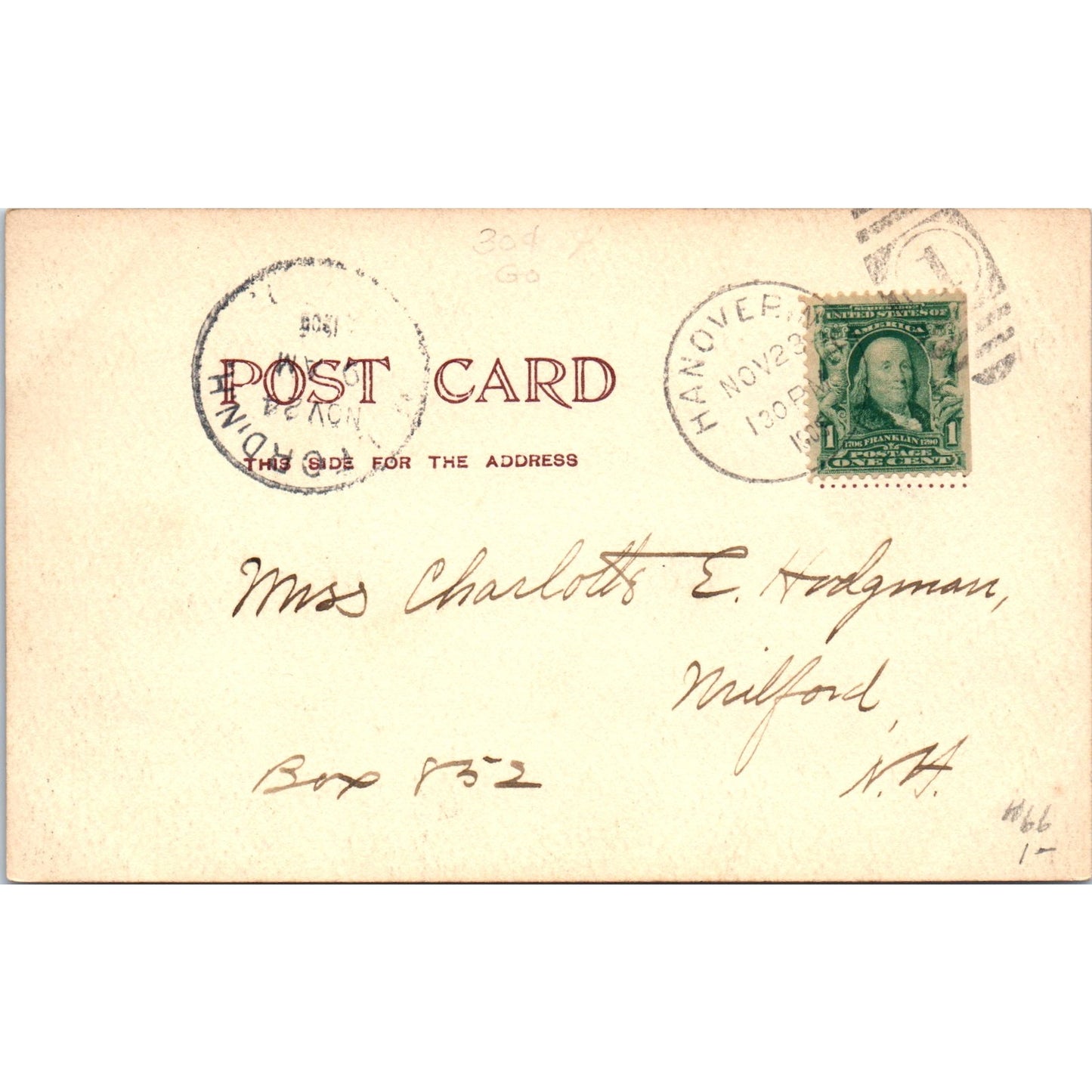 Chapel Hanover 1906 RPPC Original Postcard P1-15