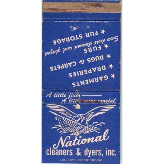 National Cleaners and Dryers Inc Eagle Advertising Matchbook Cover SA1-M10