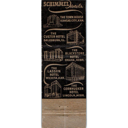 Schimmel Hotels Advertising Matchbook Cover SA9-M8