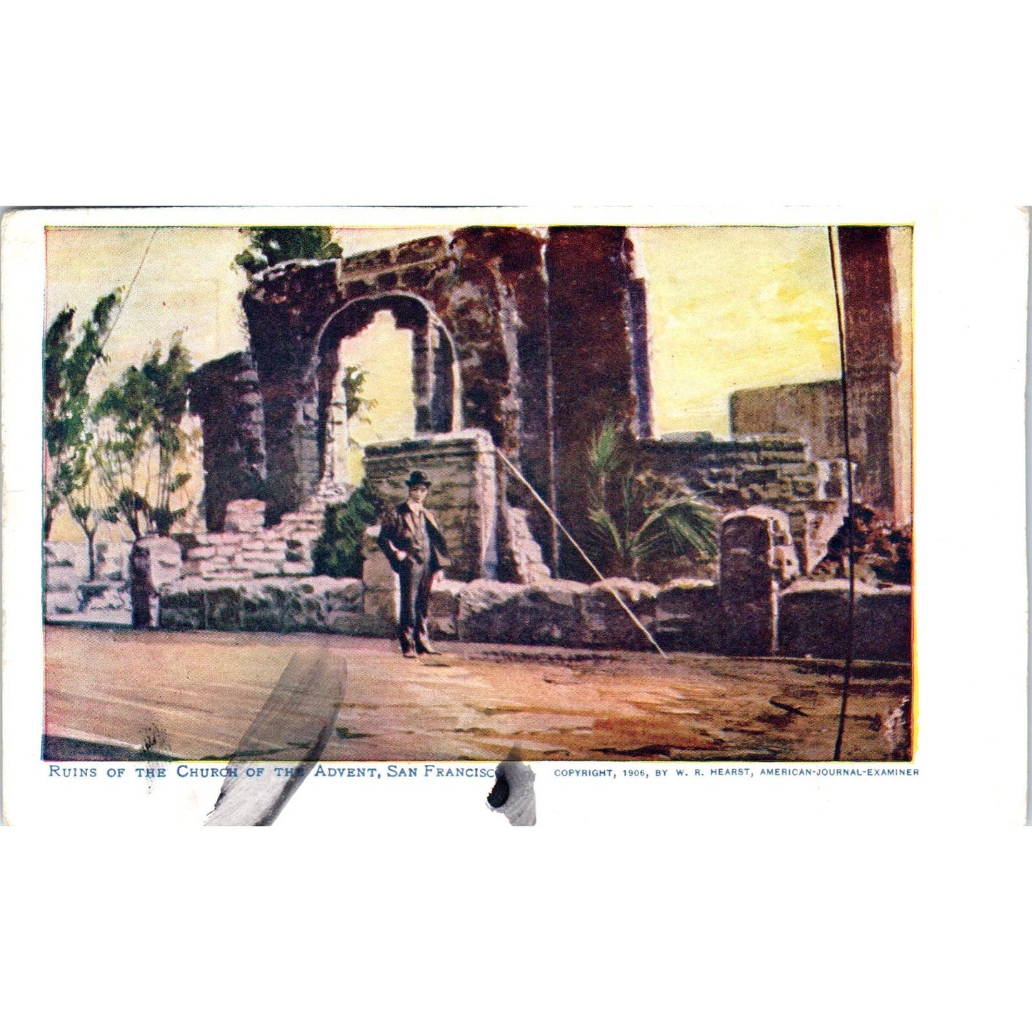 Ruins of the Church of the Advent San Francisco CA 1906 Original Postcard TK1-P1