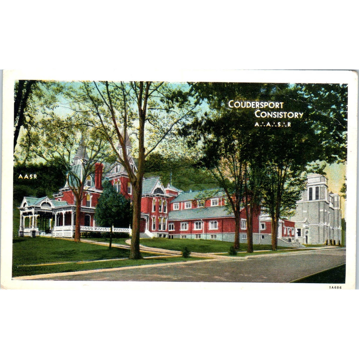 Vintage Postcard Coudersport Consistory AASR PA TD9-P1