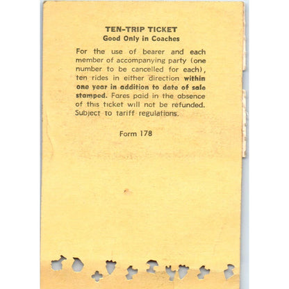1960 Pennsylvania Railroad Co Ten Trip 1 Year Ticket Philadelphia Narberth SE8