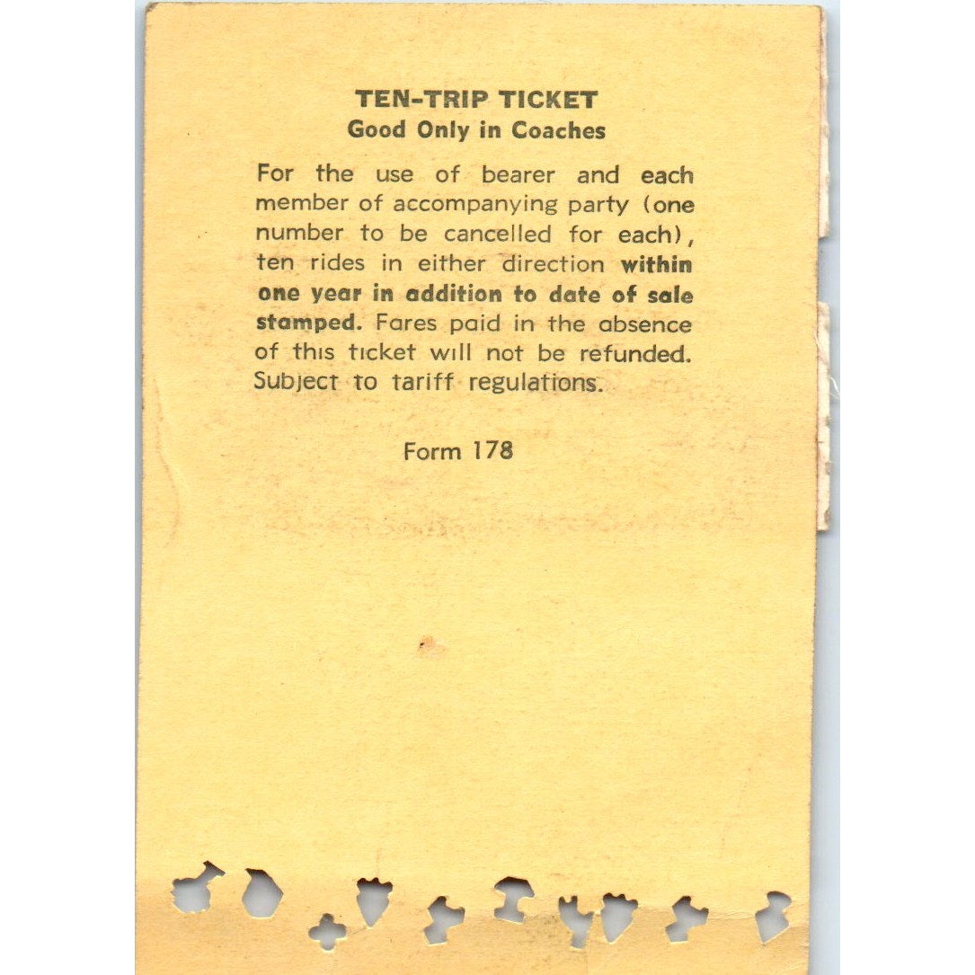1960 Pennsylvania Railroad Ten Trip 1 Year Ticket Philadelphia Narberth AK3-M41