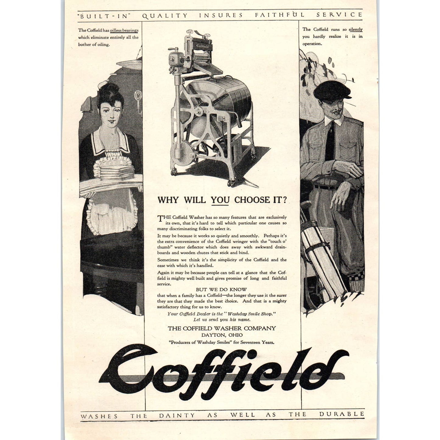 Coffield Washer Company Dayton Ohio Washing Machine - 1921 Original Ad TJ7-L