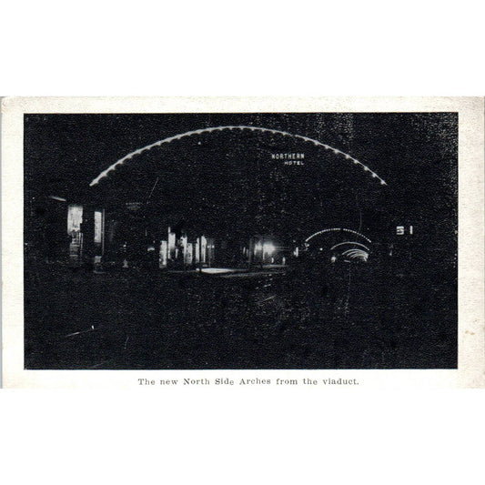 Antique Postcard North Side Arches from the Viaduct Columbus OH TD8-O2