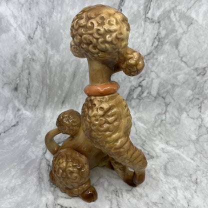 Vintage MCM Ceramic Atlantic Mold Brown Poodle Figure 11" TI9