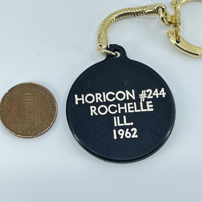 1962 Masonic Freemason Keychain Horicon #244 Rochelle IL SD1