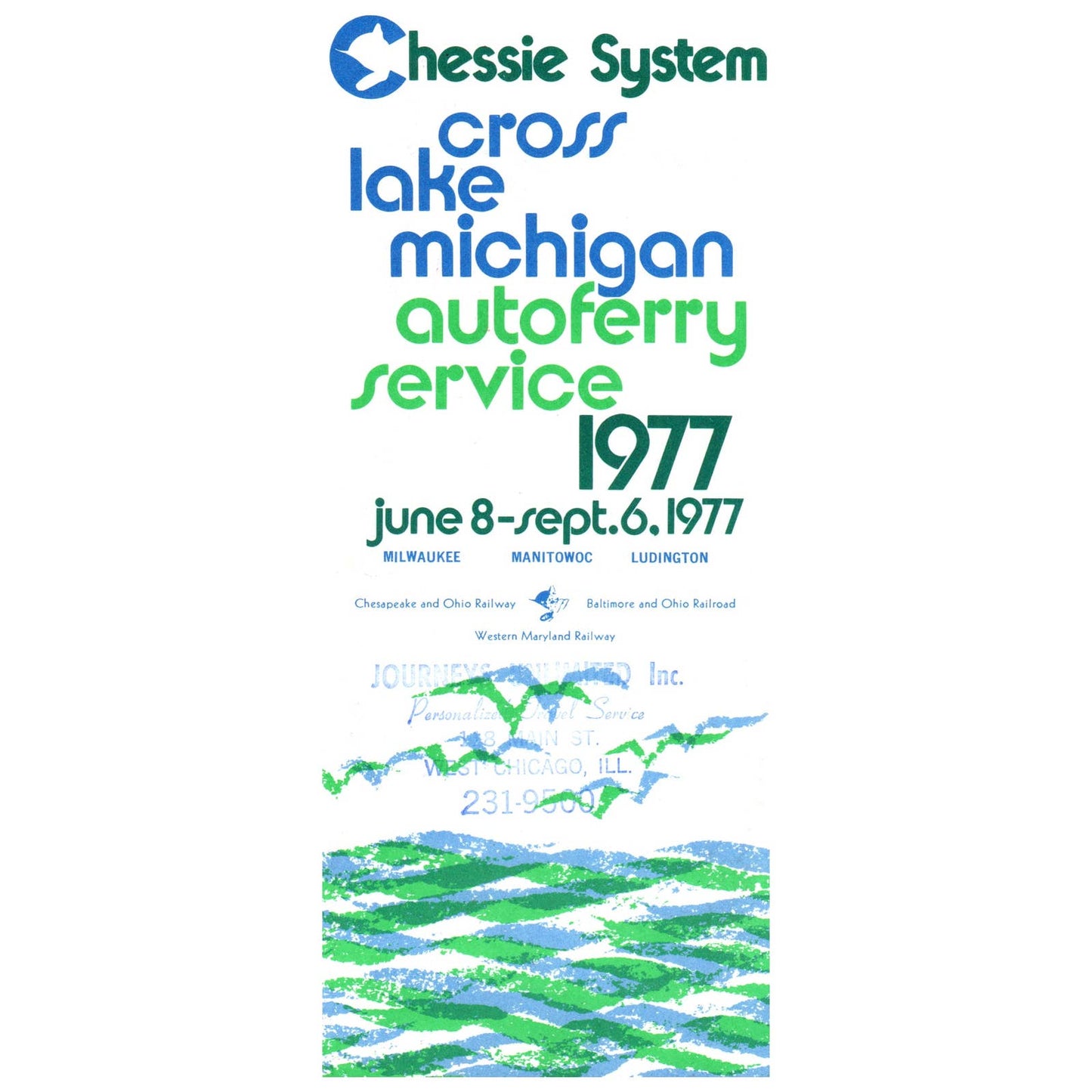 1977 Chessie System Railway Cross Lake Michigan Autoferry Service Brochure SE4