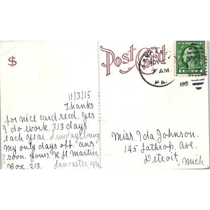 1915 Postcard Thaddeus Stevens Industrial School Lancaster PA TD8-P2