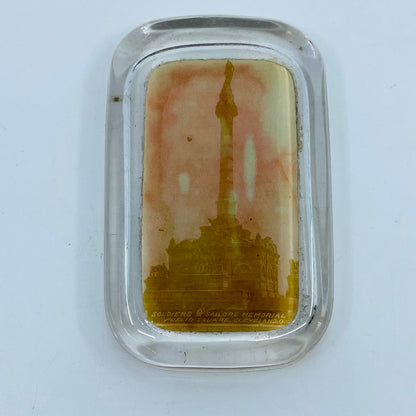 1894 Glass Paperweight Soldiers & Sailors Memorial Public Square Cleveland SC8