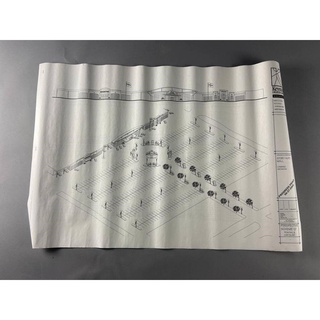 Vintage Set of Plans Blueprints for the Story Auto Mall in Lansing Michigan  RU1