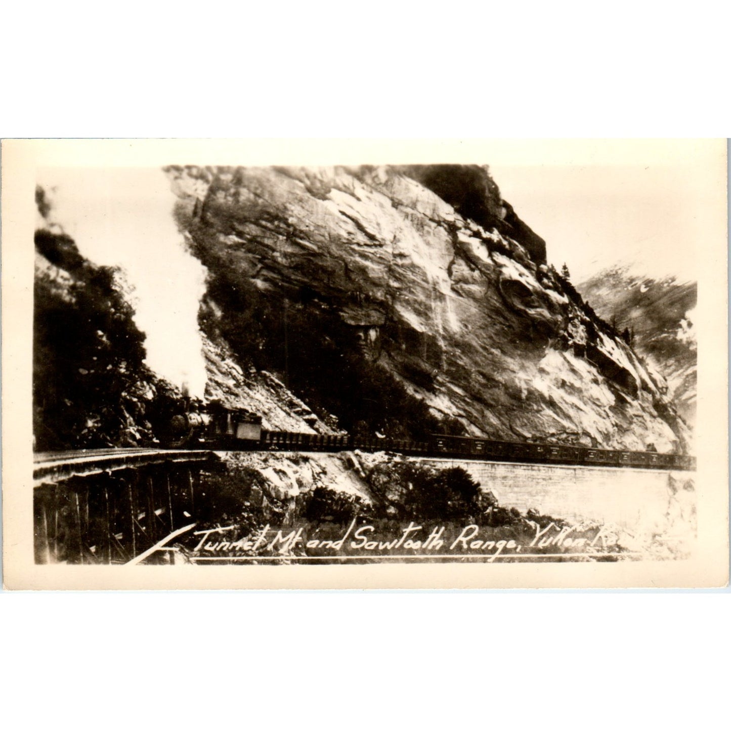 Tunnel Mt. and Sawtooth Range Yukon Alaska RPPC Original Postcard P2-6