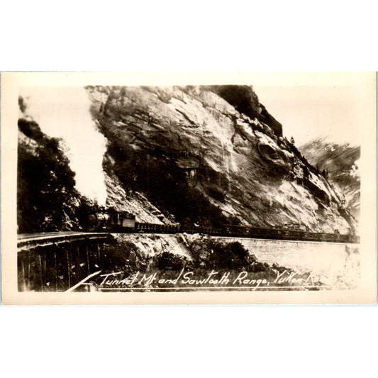 Tunnel Mt. and Sawtooth Range Yukon Alaska RPPC Original Postcard P2-6
