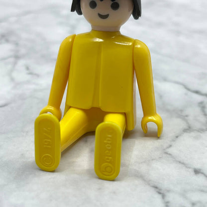 VINTAGE 1974 GEOBRA Playmobil Figure Yellow w/ Black Hair 3" Cowboy Hat SE6