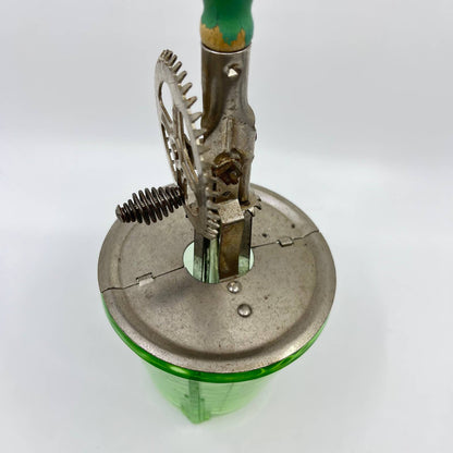 1920s Green Uranium Glass Hand Mixer Beater Blender Jar World Products Corp TE4
