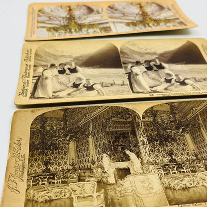 c1900 - 3 AUSTRIA Stereoview Cards Vienna Salon Tyrol Salon De Jenets TA7-9