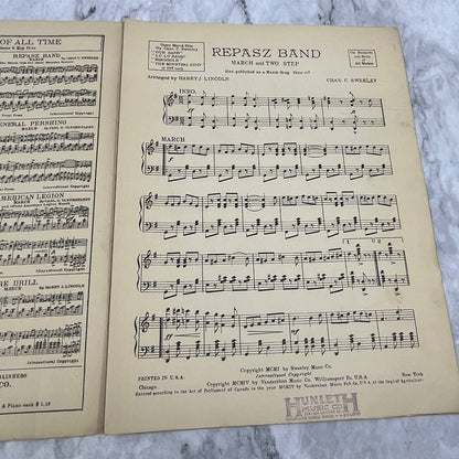 Repasz Band March Chas. C. Sweeley 1901 Sheet Music TK2-SM4
