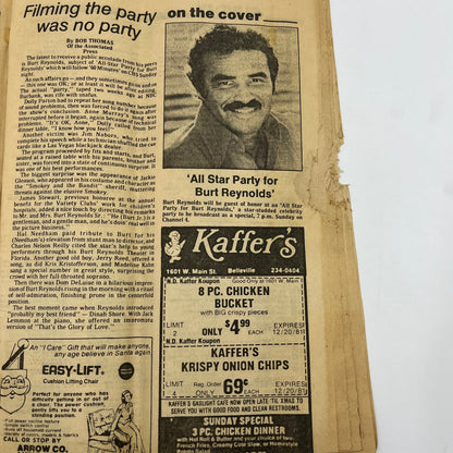 1981 Dec 13 Bellville IL News-Democrat TV Listings Magazine Burt Reynolds L4-1