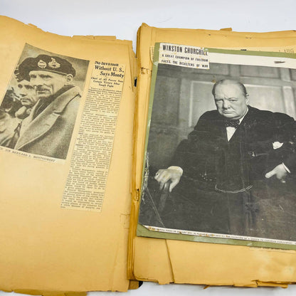 1940s Large WWII Scrapbook LOADED With News Clippings TD8