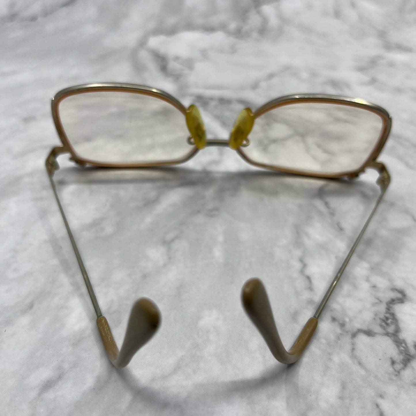 Vintage Deauville Brown Enamel & Gold Tone Oversize Woman’s Eyeglasses 5.25” TD1
