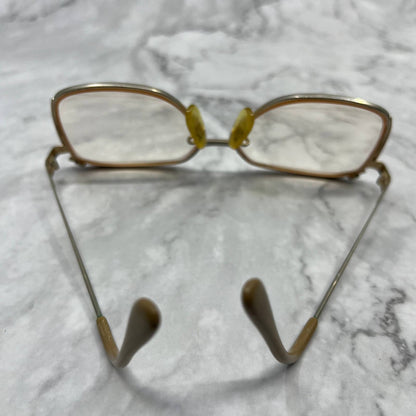 Vintage Deauville Brown Enamel & Gold Tone Oversize Woman’s Eyeglasses 5.25” TD1