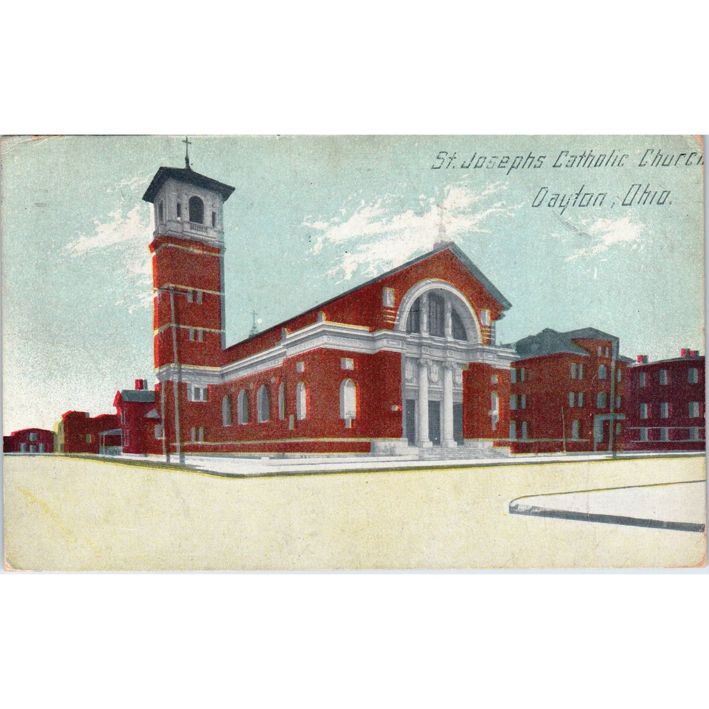 1912 Postcard St. Joseph's Catholic Church Dayton OH TD8-O2