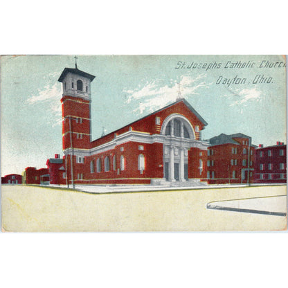 1912 Postcard St. Joseph's Catholic Church Dayton OH TD8-O2