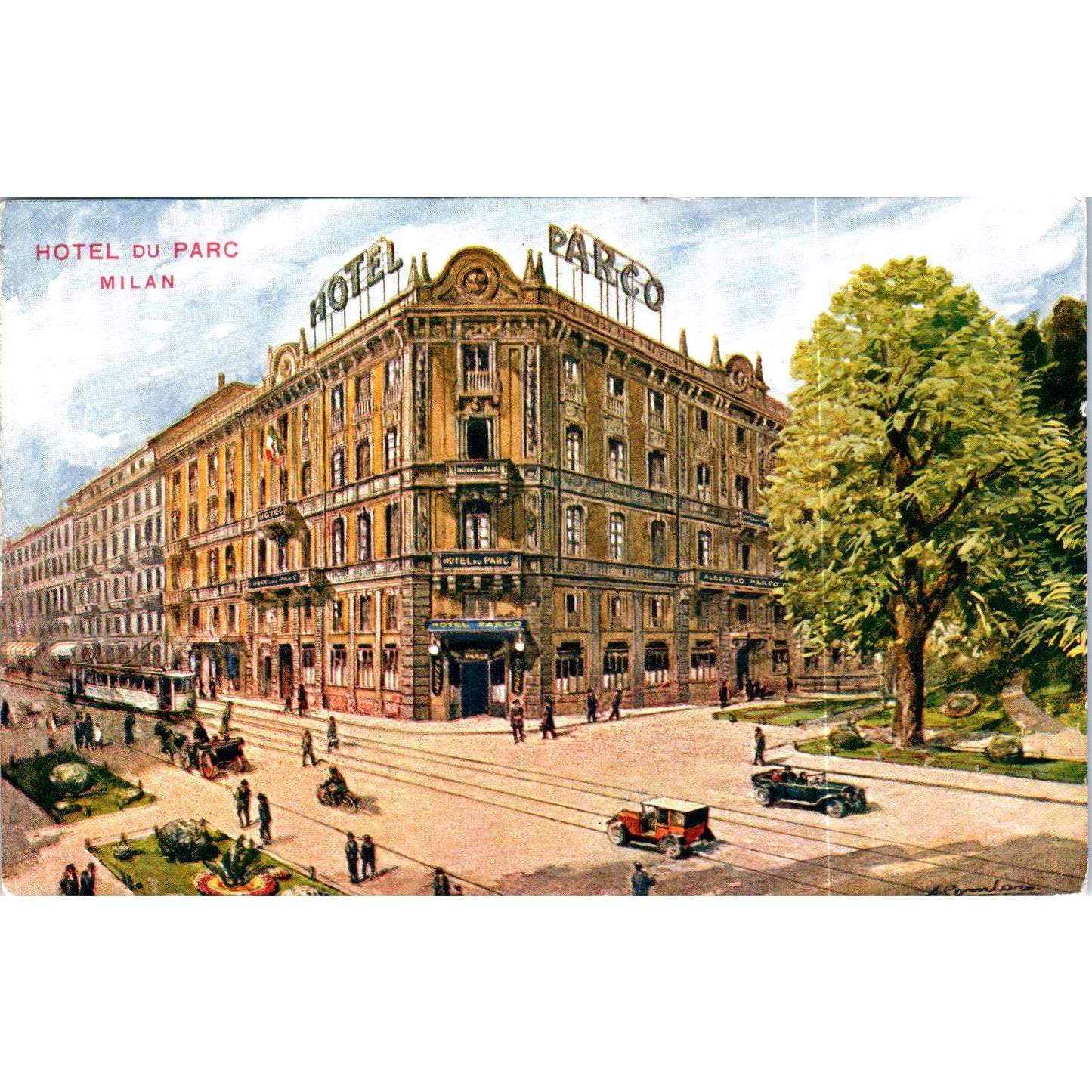 Hotel Du Parc Milan Original Postcard P2-4