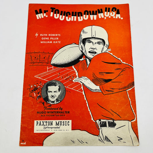 1950 MR. TOUCHDOWN USA Sheet Music Hugo Winterhalter Football V37-4