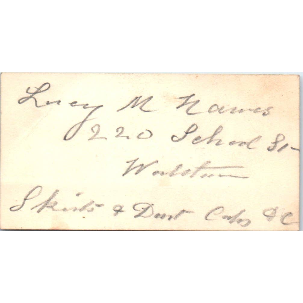 B.A. Buckley 135 Adams St. Waltham MA c1880 Victorian Calling Card TK2-CC