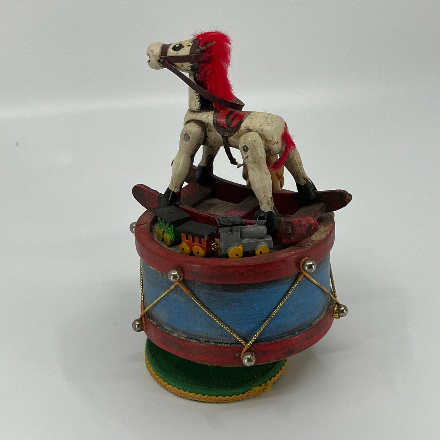 1979 Enesco Music Box Toyland Song Rocking Horse Teddy Bear Drum Train W BOX TB4