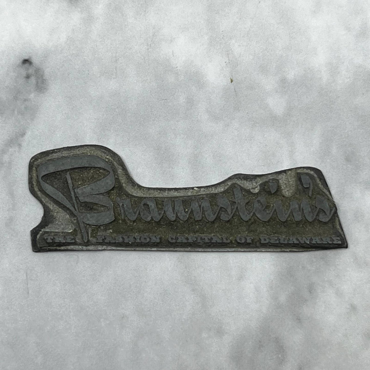 Vintage Printers Block Plate Braunstein’s Fashion Capital of Delaware SE824